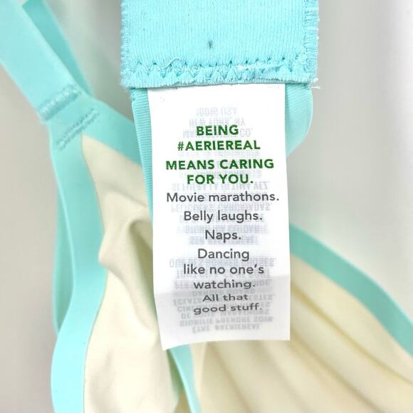 Aerie SMOOTHEZ Sheer Full Coverage Unlined Underwire Cream Bra Women's 34C $40 - Picture 6 of 7